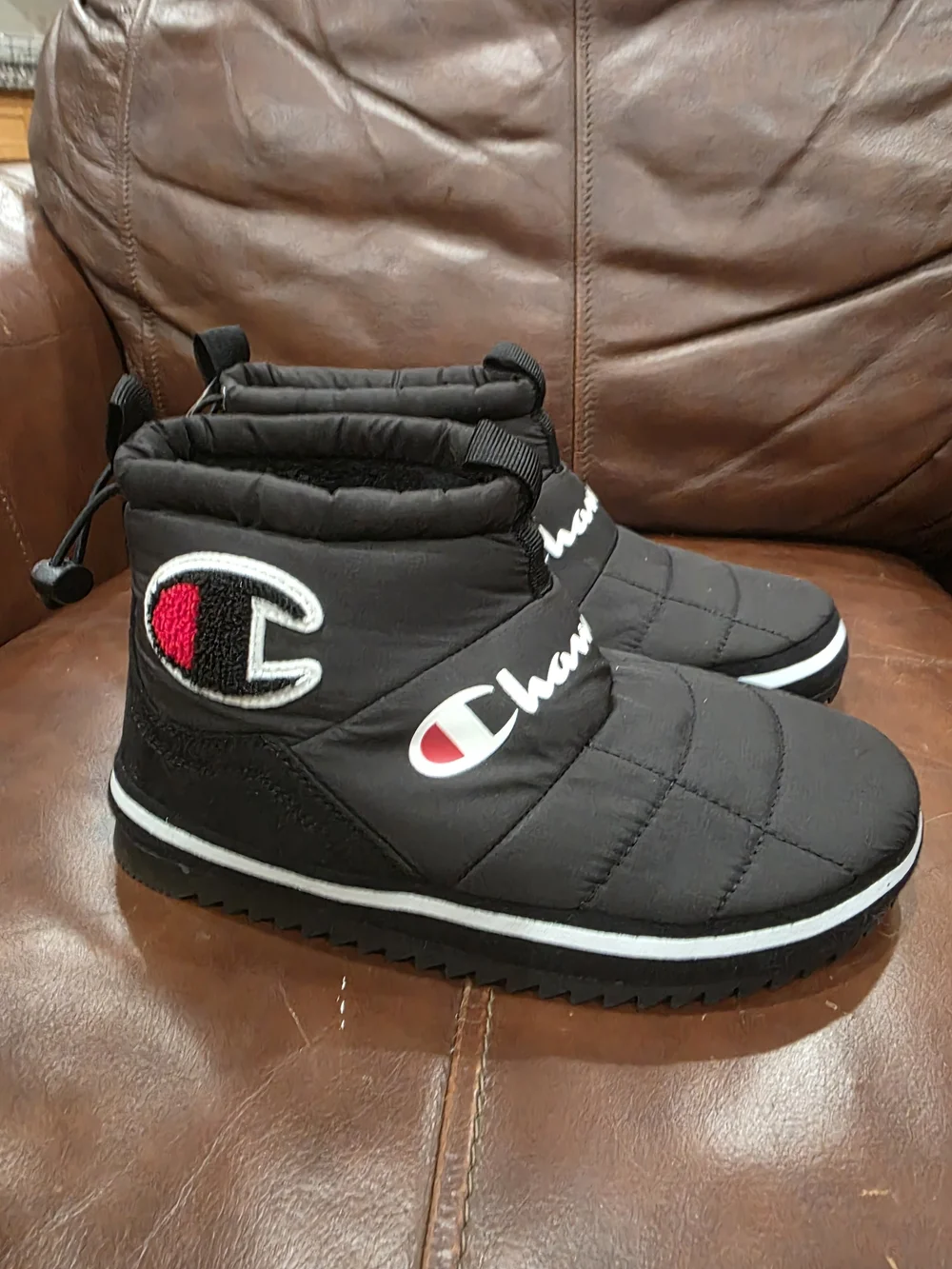 Champion Men’s Black Quilted Slip-On Boot Shoes